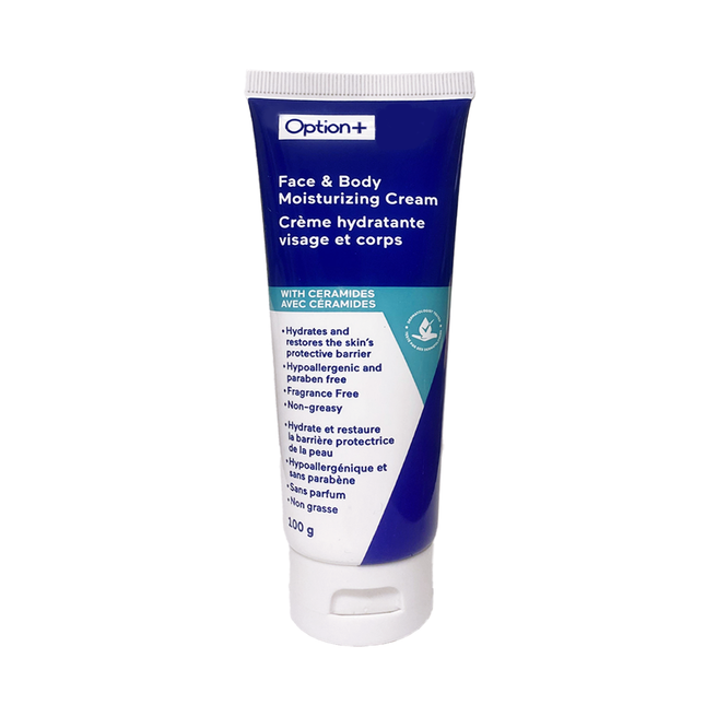 Option+ Crème hydratante visage et corps aux céramides | 100g