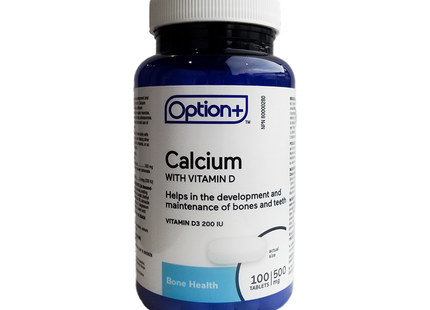 Option+ Calcium With Vitamin D 500 mg | 100 Tablets