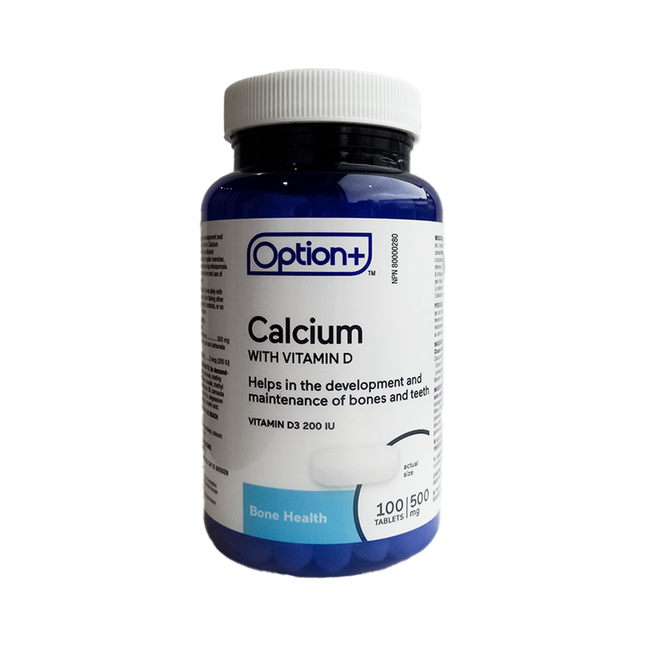 Option+ Calcium With Vitamin D 500 mg | 100 Tablets