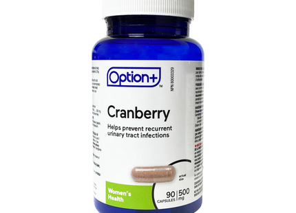 Option+ Cranberry 500 mg, Women's Health | 90 Capsules