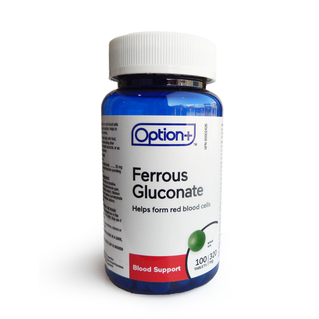 Option+ Ferrous Gluconate 320 mg | 100 Tablets