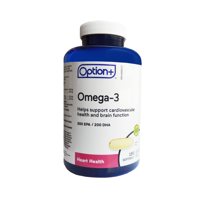 Option+ Oméga 3 | 1000 mg X 180 Gélules Molles