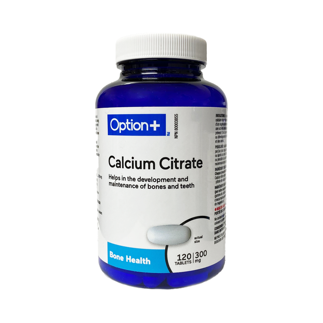 Option+ Citrate de Calcium 300 mg | 120 comprimés