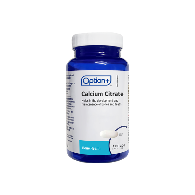 Option+ Citrate de Calcium 300 mg | 120 comprimés