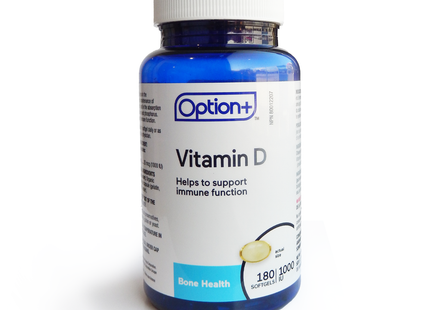 Option+ Vitamine D3 1000 UI | 180 gélules molles