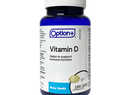 Option+ Vitamin D3 1000 IU | 180 Soft gels