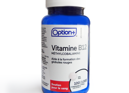 Option+ Vitamine B12 1000 mcg Méthylcobalamine | 100 onglets