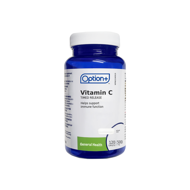 Option+ Vitamine C à libération prolongée - 500 MG | 120 comprimés