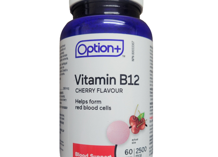 Option+ Vitamin B12 2500 mcg Multivitamin - Cherry Flavor | 60 Tablets
