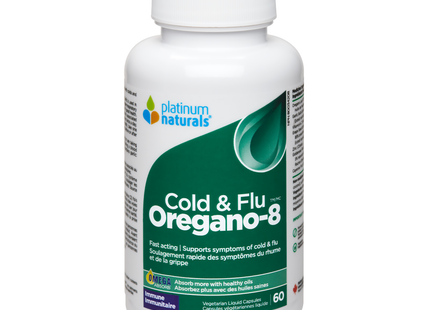 Platinum Naturals - Therapeutic Cold & Flu Oregano-8 | 30 Liquid Capsules