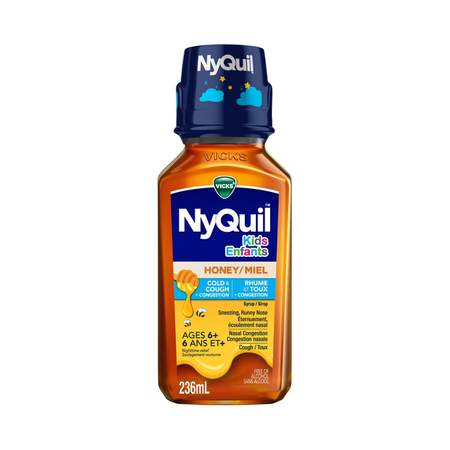 Vicks - Kids NyQuil Cold & Cough + Congestion Syrup, Honey | 236 mL