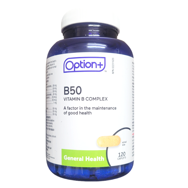 Option+ - B50 Vitamin B Complex | 120 Caplets