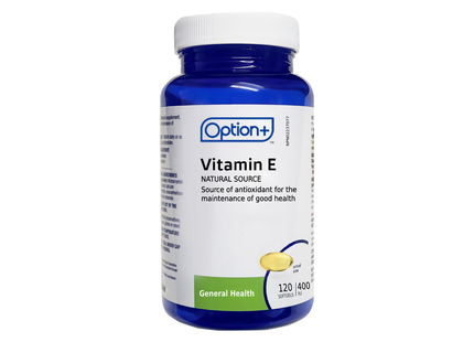 Option+ - Vitamin E Natural Source - 400 IU | 120 Softgels