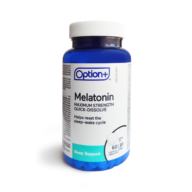 Option+ Quick Dissolve 10 mg Melatonin - Maximum Strength | 60 Sublingual Tablets