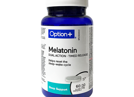 Option+ Mélatonine à double action à libération prolongée 10 mg | 60 comprimés bicouches
