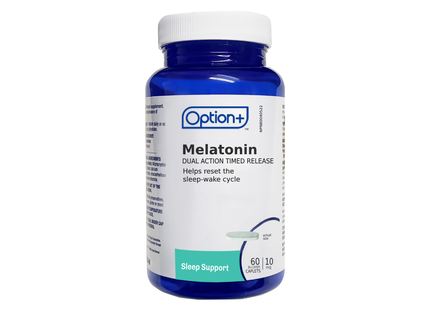 Option+ Mélatonine à double action à libération prolongée - 10MG | 60 caplets bicouches