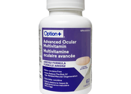 Option+ Advanced Ocular Multivitamin AREDS2 Formula | 60 Caplets