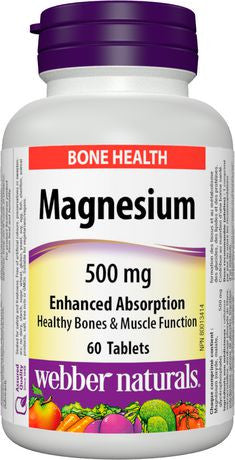 Webber Naturals Magnésium 500 mg Absorption améliorée | 60 comprimés