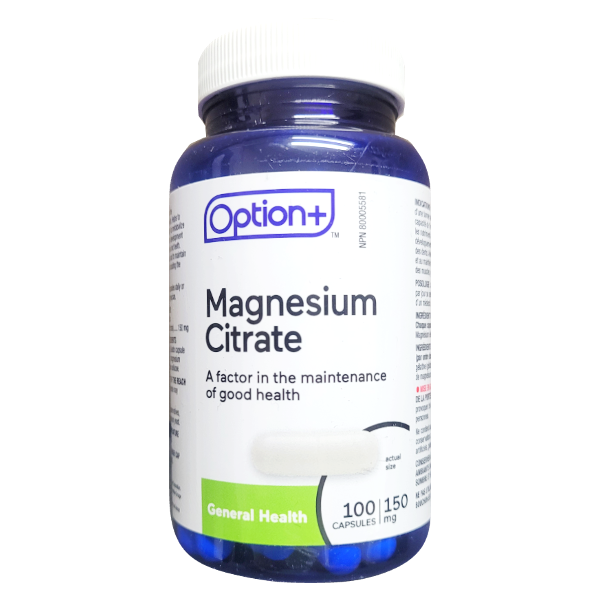 Option+ Magnesium Citrate 150mg Capsules | 100 Capsules