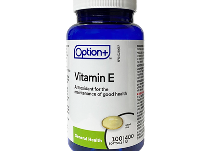 Option+ Vitamine E 400 UI | 100 gélules
