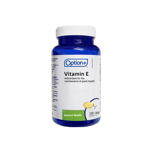 Option+ Vitamine E 400 UI | 100 gélules