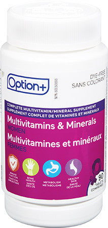 Option+ Multivitamines et minéraux pour femmes | 90 onglets