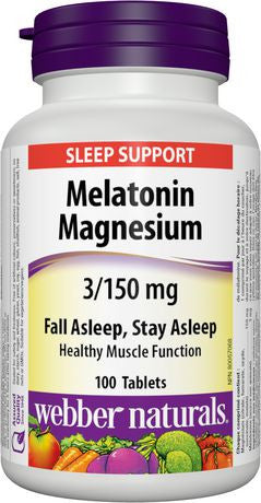 Webber Naturals Mélatonine Magnésium 3/150 mg | 100 comprimés