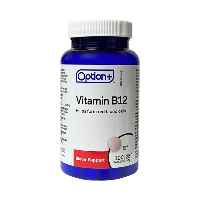 Option+ Vitamine B12 250 mcg | 100 comprimés