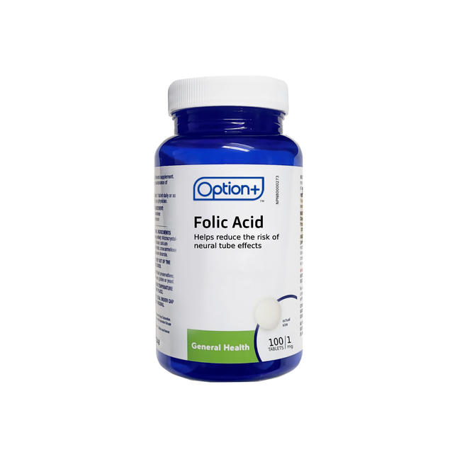 Option+ Acide folique 1 mg | 100 comprimés