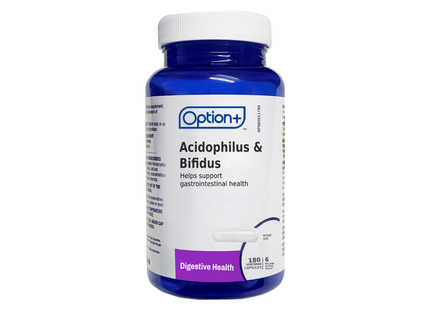 Option+ - Acidophilus & Bifidus Digestive Health 6 Billion Active Cells | 180 Capsules