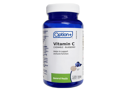Option+ - Vitamin C Chewables 500MG - Blueberry | 120 Tablets