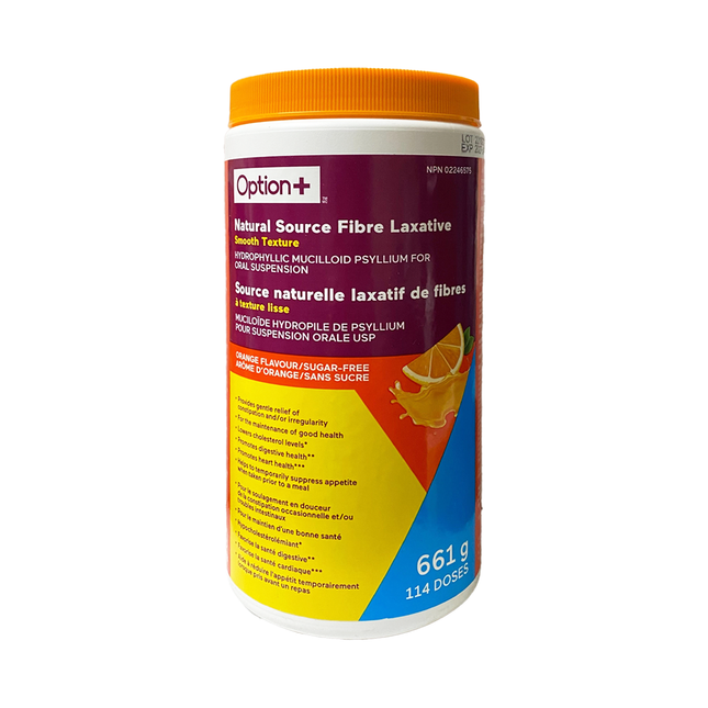 Option+ Natural Source Fibre Laxative Smooth Texture, Orange Flavour/Sugar Free | 661 g