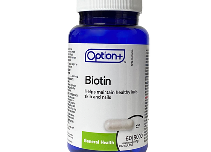 Option+ Biotin 5000 mcg | 60 Capsules
