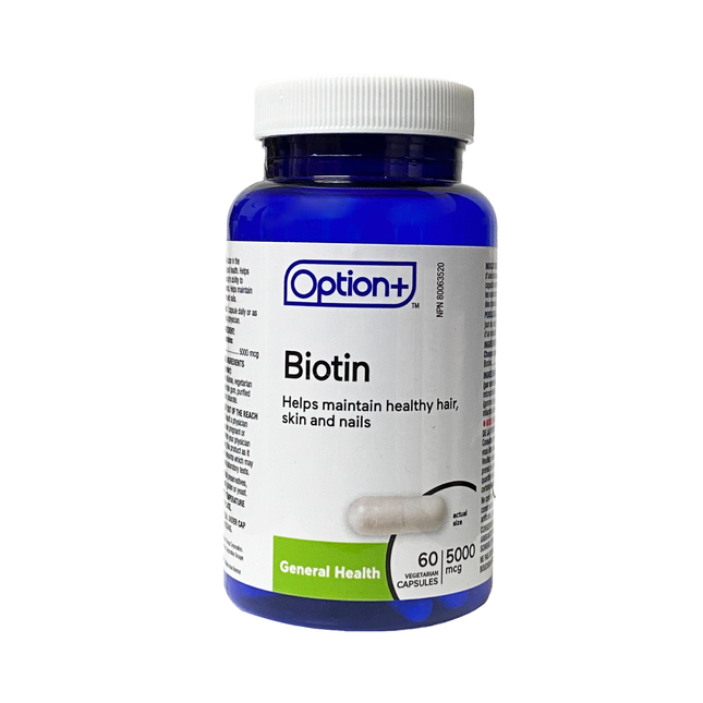 Option+ Biotine 5000 mcg | 60 Gélules