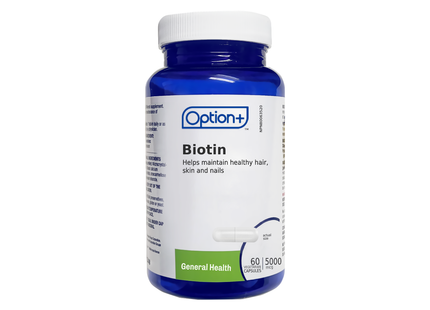 Option+ Biotin 5000 mcg | 60 Capsules