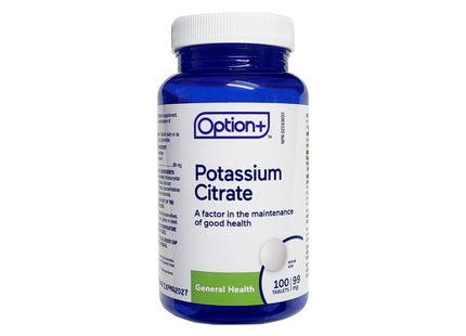Option+ - Potassium Citrate Supplement Tablets 99mg - General Health | 100 Tablets