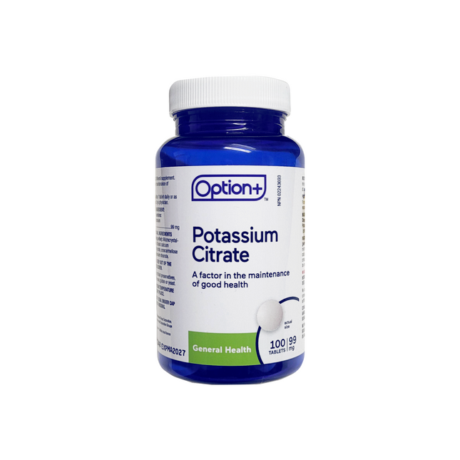 Option+ - Potassium Citrate Supplement Tablets 99mg - General Health | 100 Tablets