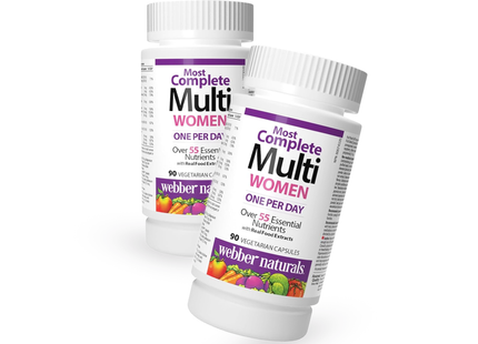 2 PACK Webber Naturals - Women's 50+ Most Complete Multi | 90 Vegetarian Capsules