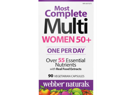 Webber Naturals Women's 50+ Most Complete Multi | 90 Vegetarian Capsules