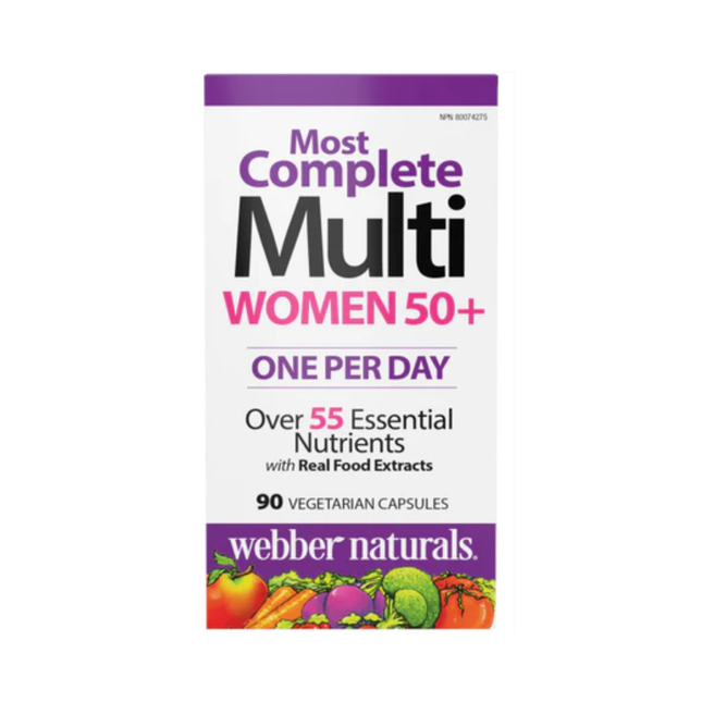 Webber Naturals Multi 50+ le plus complet pour femmes | 90 Gélules Végétariennes