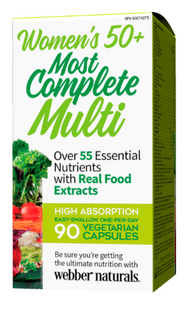 Webber Naturals Women's 50+ Most Complete Multi | 90 Vegetarian Capsules