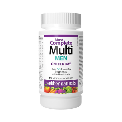 Webber Naturals - Multivitamines complètes pour hommes | 90 gélules végétales