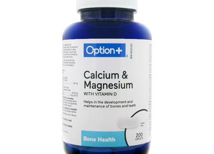 Option+ Calcium & Magnesium with Vitamin D | 200 Caplets