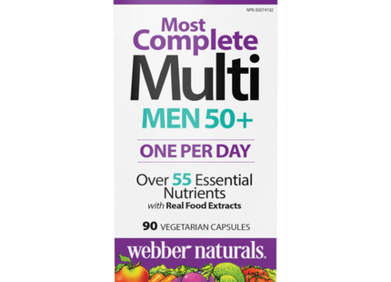 Webber Naturals Men's 50 + Most Complete Multi | 90 Vegetarian Capsules