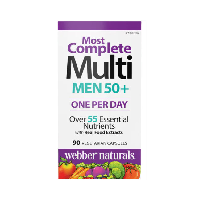 Webber Naturals Multi pour hommes 50 + le plus complet | 90 Gélules Végétariennes