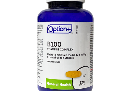 Complexe de vitamines B Option+ B100 | 120 comprimés