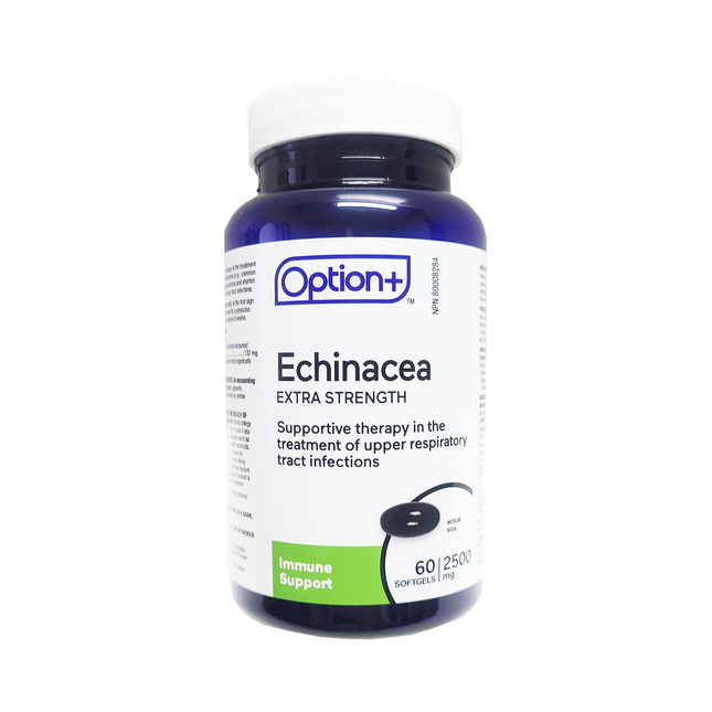 Option+ - Echinacea Extra Strength Immune Support 2500MG | 60 Softgels
