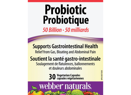 Webber Naturals - 50 Billion Probiotic Supplement | 30 Vegetable Capsules
