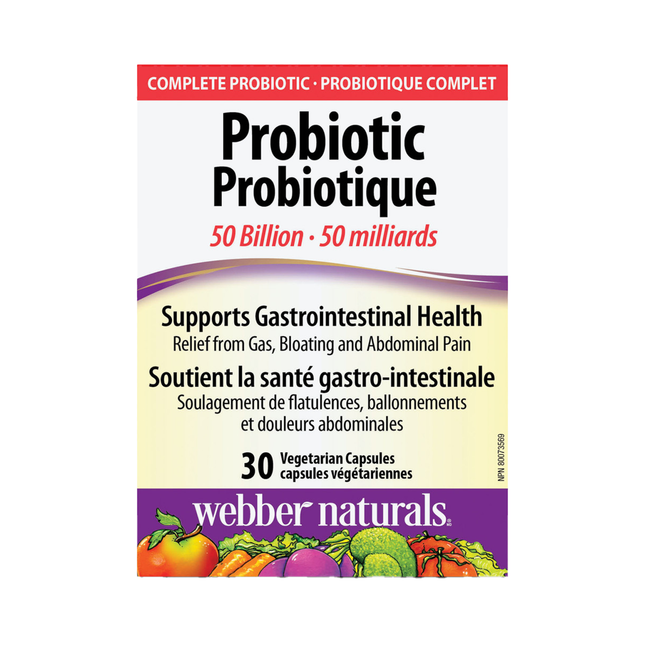 Webber Naturals - Supplément de 50 milliards de probiotiques | 30 Gélules Végétales