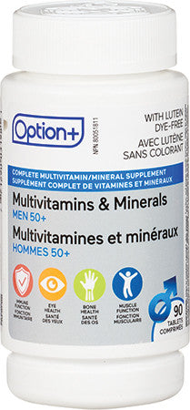 Option+ Hommes 50+ Multivitamines et minéraux | 90 comprimés